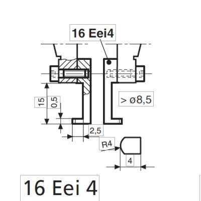 16 Eei4 Mérőbetét belső méréshez (4 x 2,5 mm)